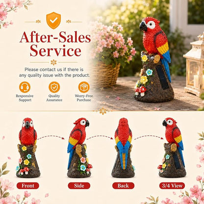 Handcrafted Parrot Garden Statue, Artistic Outdoor Bird Sculpture with Nature-Inspired Details, Elegant Yard Decor for Patio, Lawn & Home Garden Display