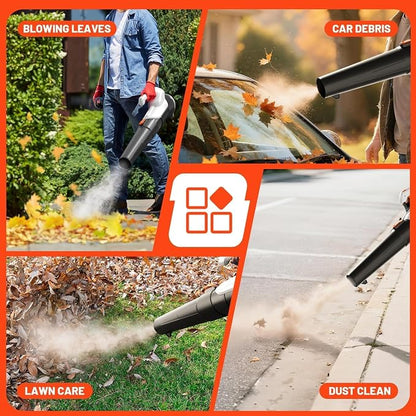 Litheli Cordless Leaf Blower with 2 Batteries, 2-Speed 350CFM for Dry Leaves, Dust & Car Drying