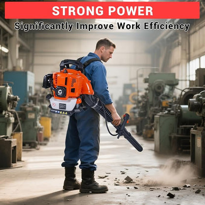 52CC Backpack Leaf Blower, 780 CFM & 270 MPH | 2.2-HP 2-Cycle Gas Powered Leaf Blower, for Heavy Duty Lawn Care, Wet Leaf & Debris Clean