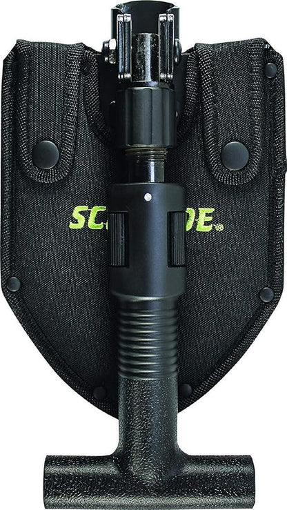 Schrade Delta Class Pay Dirt Shovel 1 lbs with Folding Capabilities, Durable 3Cr Steel, Black Oxide Finish for Outdoor Exploring, Hiking
