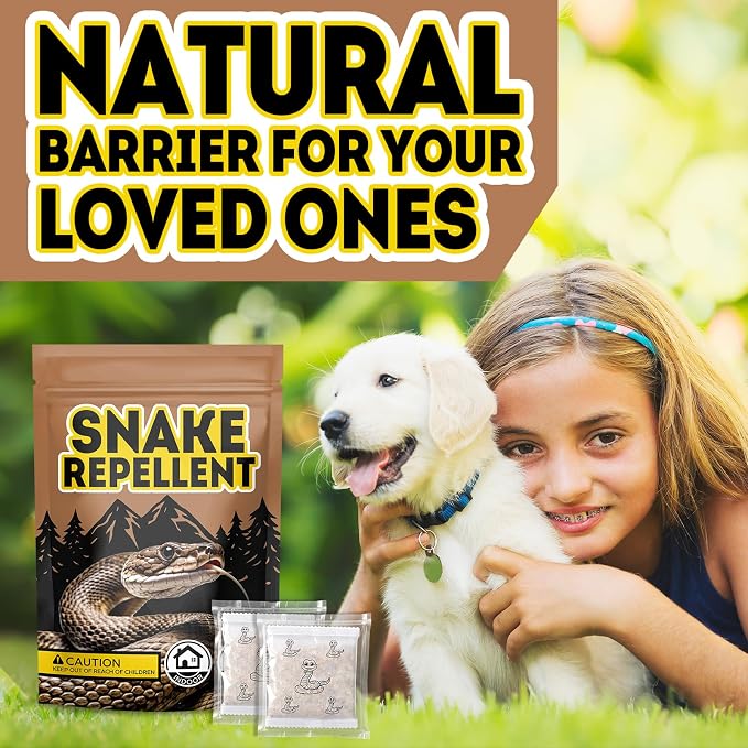 Snake Repellent for Yard Pet Safe, Indoor and Outdoor, 12 Packs | Repels rattlesnakes, Protects Garden Garage Farm Camping Backyard House Coop, Natural Formula, Easy to Use, Long-Lasting