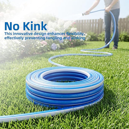 Short Leader Garden Hose 3/4 in. x 10 ft. -Heavy Duty Durable Flexible Lightweight PVC Water Pipe for Lawn Care, Reel Cart & Equipment Connection -Kink Free, No Leaking, Female to Female Fittings
