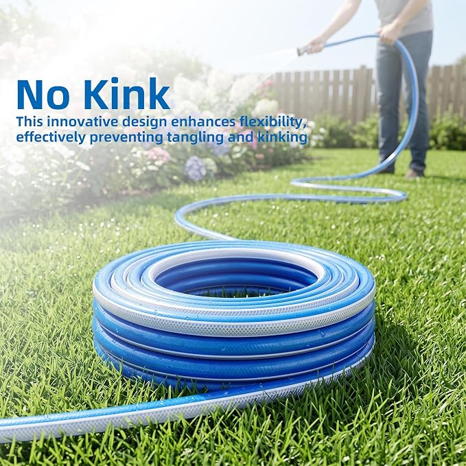 Short Lead-in Garden Hose 3/4 in. x 3 ft. -Heavy Duty Durable Flexible Lightweight Water Pipe for Commercial Use, Reel Cart & Equipment Connection -Kink Free, No Leaking, Female to Female Fittings