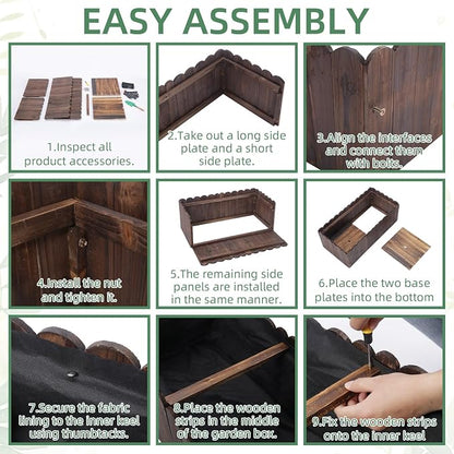 32" x 16" x 12" Outdoor Wooden Garden Bed, Wooden Planter Box, Garden Planters Boxes for Vegetables/Garden/Lawn/Patio,Acorn Brown