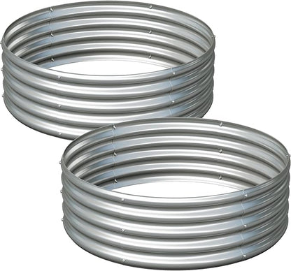 2Pack 3x3x1ft Galvanized Raised Garden Bed, Planter Raised Garden Beds Outdoor, Round Clearance Raised Garden Beds for Gardening Vegetables……