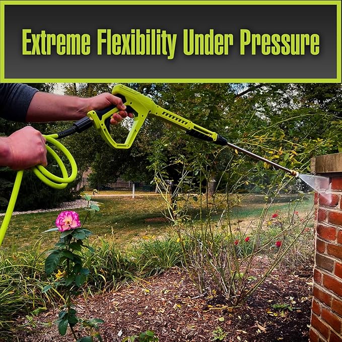 Flexzilla Pressure Washer Replacement Hose, 1/4 in. x 25 ft., 3600 PSI, M22 Fittings, No-Kink, Lightweight, ZillaGreen