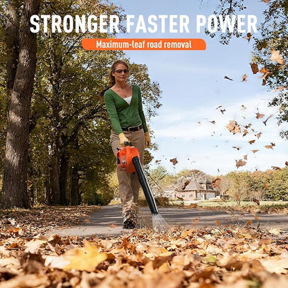 28CC 2-Cycle Gas Handheld Leaf Blower, 475 CFM 200 MPH Lightweight Power Blower with Variable Speed & Easy Start, for Yard Cleanup, Patio, Driveway, Lawn Debris