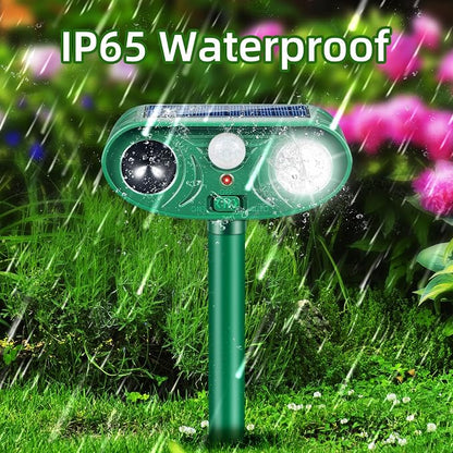 Solar Animal Repeller Outdoor 4 Pack, Motion Activated Deer Deterrent | Motion Activated Cat Repellent with LED Strobe Light Repeller Keep Squirrel Raccoon Skunk Rabbit Away from Yard Garden Farm