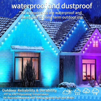200Ft Permanent Outdoor Lights for House Waterproof, IP67 LED Eave Lights with App/Remote Control, Outdoor Permanent led Lighting for House Roof Decor,Christmas,Party,All Holiday and Daily