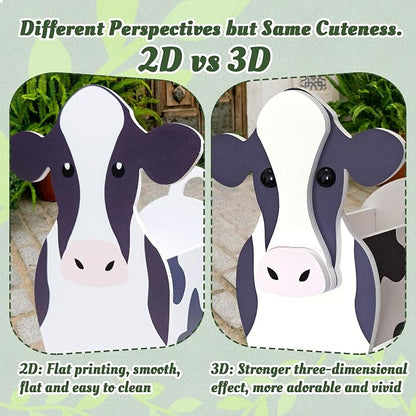Cow Planter, Cute Animal Shape Flower Planters, Plant Pots for Indoor/Outdoor Garden Decor, Unique Gifts/Souvenirs for Pet Lovers (Dairy Cow 2D)
