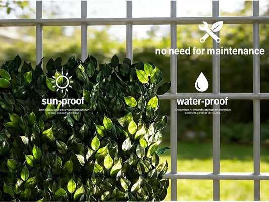 Artificial Grass Wall Panels 8Pcs 10"x10" Greenery Backdrop Fake Hedge Wall Panels Realistic UV-Resistant for Creating Privacy barriers on Balconies, patios, and backyards