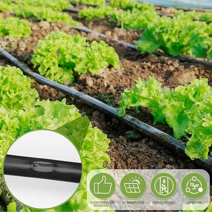 Tondiamo 250' 5/8 Inch Drip Tape Irrigation Tubing Kit 8 Mil 6" Spacing Garden Hose Watering Tube Line Automatic Equipment for Garden Irrigation System Farms, Landscape, Lawn