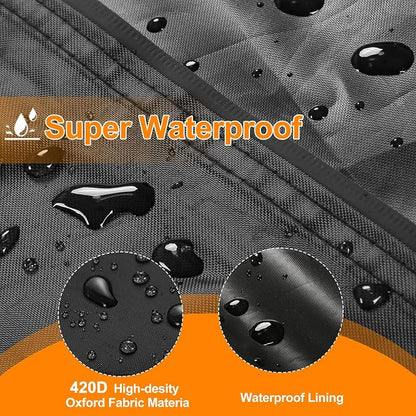 DOCEPERT 8 FT Outdoor Firewood Rack Cover (Log Rack not Included) - Waterproof Zippered Firewood Storage Cover with Openable Front Flap, 420D Oxford Fabric, Fits 96"X24"X49" Wood Racks, Black
