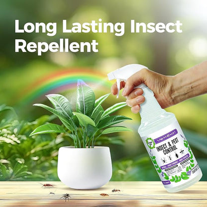VermExon Peppermint Oil Insect & Pest Control Spray – 32oz Natural Plant-Based Bug Killer for Spiders, Ants, Flies, and Other Insects, Safe for Home & Kitchen Use
