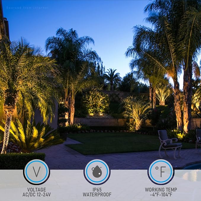 LEONLITE 4-Pack 5CCT Wall Wash Dimmable LED Low Voltage Landscape Lights | 12W/7.3W/3.7W, Landscape Spotlights Outdoor, 12-24V AC/DC, 1800K/2700K/3500K/4000K/5000K, IP65, ETL Listed, Aluminum