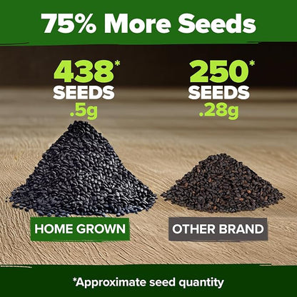 HOME GROWN Thai Basil Seeds Pack - 438 High Germination Heirloom Herb Seeds for Planting,Ideal for Growing Fresh Basil Planting Indoor or Outdoor(Ocimum basilicum VAR.thyrsiflora)