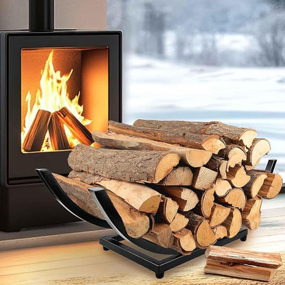 Heavy Duty Firewood Rack Outdoor: 22 Inch Logs Holder for Indoor Fireplace Metal Wood Storage Stacker Organizer, Rust-resistant Fire wood Rack for Backyard Patio Fire Pit