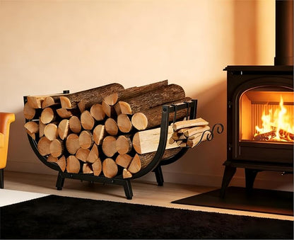 Kendane 30“ Firewood Rack Outdoor and Indoor, Compact Firewood log Storage & Holder, Stable Log Holder with Reinforced Steel Frame, Waterproof Rustproof Wood Pile Storage Rack for Fireplaces/Camping.