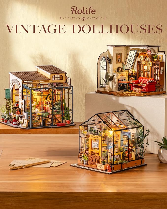 Rolife 1:20 Miniature House Kits-Tiny House Kit-DIY Miniature Dollhouse Kits for Adults-Model Building Craft Kits-Hobbies Gifts for Women and Men