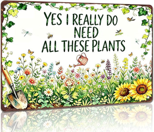 Garden Decor for Outside Gardening Gifts for Women Outdoor Patio Decor | Garden Signs for Outside Greenhouse Yard Whimsical House Decor Vintage Metal Wall Art Plant Lovers Gifts for Mom Wife Grandma