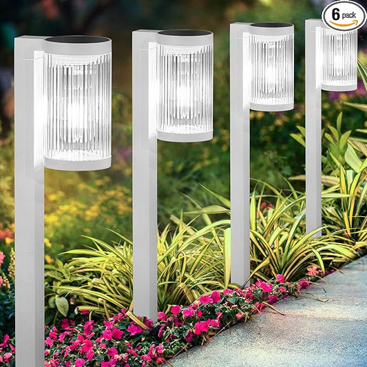 ELECLINK Solar Pathway Lights Outdoor, 6 Pack Upgraded Outdoor Solar Lights for Outside Super Bright Up to 12Hrs, IP65 Waterproof Solar Garden Lights for Yard Walkway Path Driveway Sidewalk