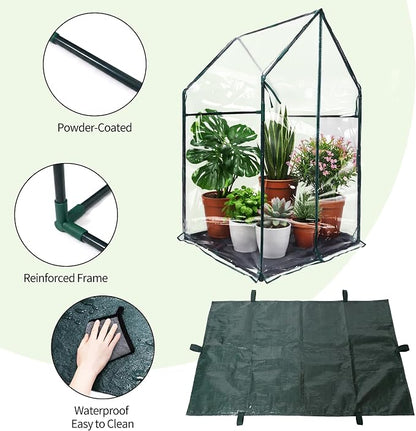PROWORX Mini Greenhouse 36"x36"x58.5" Plant Cover Tent Seed Starting Waterproof Floor Mat Small Plant Tent for Use on Patio Balcony Porch & Indoors/Outdoors