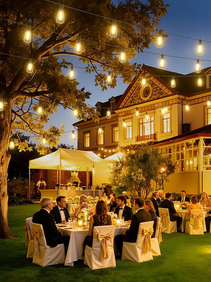 Svater 100 FT Solar Outdoor String Lights with Remote, ST38 Patio Lights Shatterproof Dimmable Vintage Edison Bulbs - Solar Powered Weatherproof Light for Patio, Backyard, Garden, Bistro