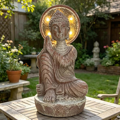 Buddha Statue Outdoor, 11.5in,Solar Buddha,Buddha Statue,Garden Buddha Statue Outdoor,Buddha Decor,Zen Garden Decor Outdoor,Garden Statue Deals Buddha 003