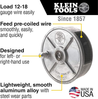 Klein Tools 24700 Tie Wire Reel, Lightweight Aluminum 27450 Tie Wire Reel Pad