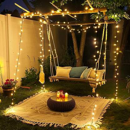 JMEXSUSS 2 Pack Solar String Lights Outdoor, Total 66FT 200 LED, Warm White | Christmas Lights Outdoor Waterproof, 8 Modes Solar Christmas Lights for Outside Garden Yard Patio Tree Xmas Decorations