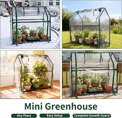 PROWORX Mini Greenhouse 36"×18"×33" Small Greenhouse Seed Starting Waterproof Floor Mat Portable Greenhouse Patio Balcony and Garage Indoor & Outdoor