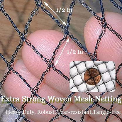 Meanchen Bird Netting for Garden 30x30 Ft, 1/2" Mesh Garden Netting,Heavy Duty Deer Netting,Protect Vegetable Plants and Fruit Trees,Garden Mesh Fence for Blueberry Bushes