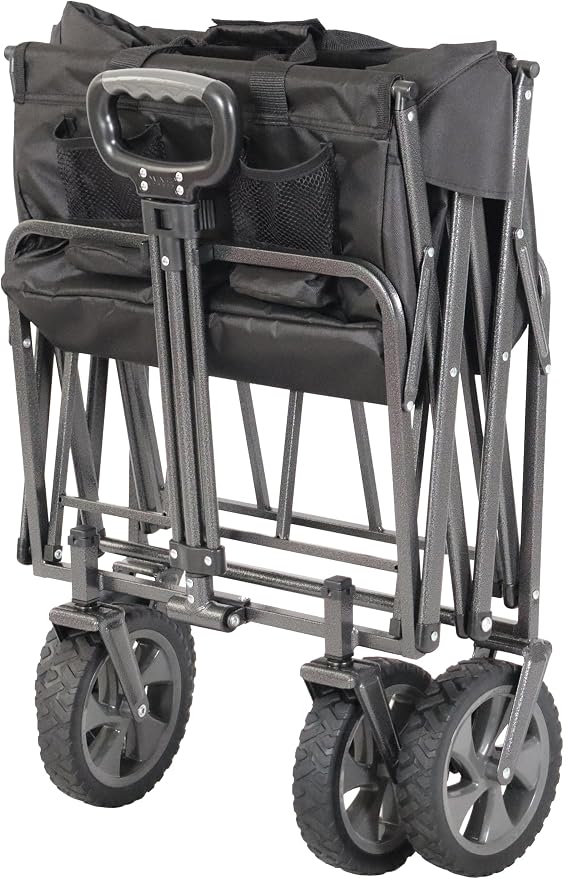 Mac Sports Collapsible Folding Outdoor Utility Wagon, Black