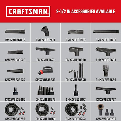 CRAFTSMAN CMXZVBE38621 2-1/2 in. Wet Nozzle Wet Dry Shop Vacuum Attachment | Industrial-Grade Shop Vacuum Accessory for Cleaning Larger Liquid Messes, Fits 2-1/2 in. Hose Diameter