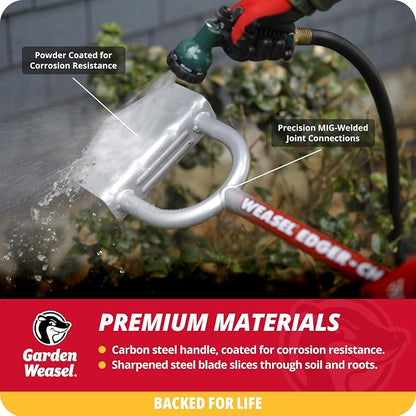 Garden Weasel Edger-Chopper - Long Handle | Garden Beds, Patios, Trenches, Sidewalks, Driveways, and More | Lawn and Landscaping Tool, T Grip, Sod Cutter | 91714