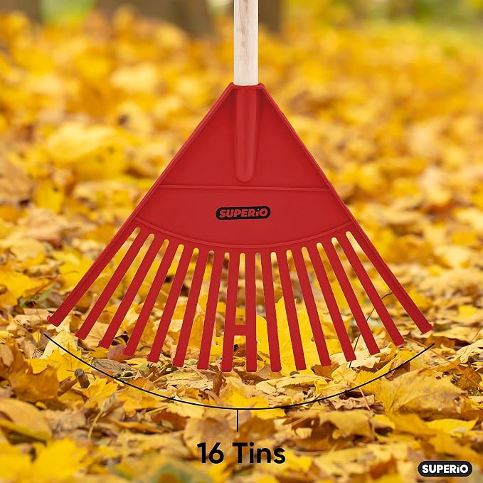 Superio Red Kid Rake - Fun and Functional Child-Sized Rake for Yard Work, for Kids Ages 2 and Up