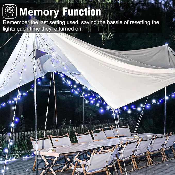 Blue and White Christmas Lights Outdoor, 100FT 300 LED Christmas Tree Lights Waterproof with 8 Modes, Connectable Plug in String Lights for Outside Indoor Patio Garden Xmas Party Decorations