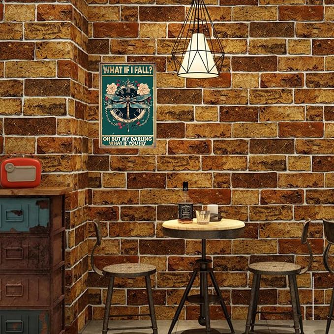 Vintage Metal Sign What If I Fall Oh But My Darling What If You Fly Tin Sign Funny Walll Decor for Bar Kitchen Pubs Cafe Home Garage 12×8 Inch