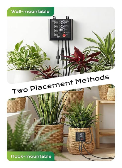 49ft Solar Drip Irrigation System with USB Charging for 15 Potted Plants | Plant Watering Devices, Automatic Watering System IP44 Waterproof 2200mAh for Garden Farm Greenhouse(Black)