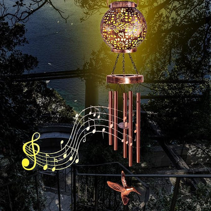 YHmall Wind Chimes for Outside, Windchimes Outdoors Hummingbird Gifts for Mom Women Grandma, Hanging Solar Lantern Solar Wind Chimes for Outside Patio Yard Garden Decor