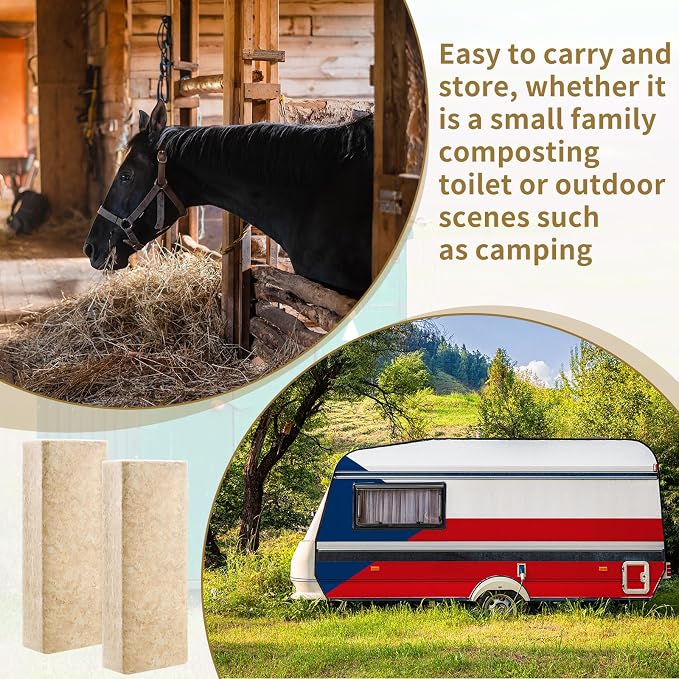 Toilet Sawdust Compost Composting 4.4 Pounds Kit with 8 Gallon Biodegradable Bags for Indoor and Outdoor Portable Toilets, All Natural Odor Control Wood Shavings for Camping Rv Off-grid Living