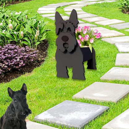 Scottish Terrier Dog Planter Pots, 9.45 x 6.61 x 13.39 Inches | Dog Flower Pot, Cute Animal Shaped Plant Pot, Gifts for Women & Pet Lovers, Indoor Outdoor Garden Home Office Decor