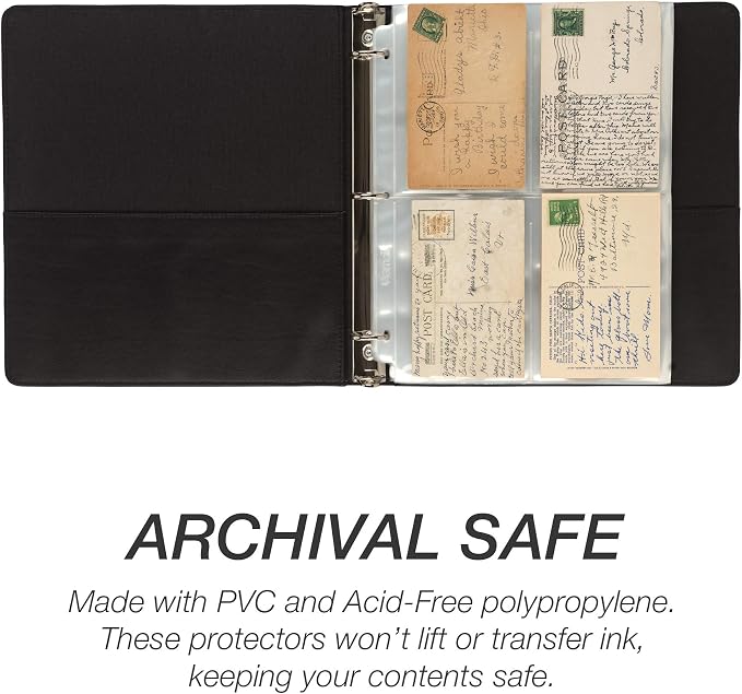 Samsill 50 Pack Heavy Weight 4 Pocket Garden Seeds Storage Clear Sheet Protectors, Seed Organizer, Each Pocket Measures 3.5" x 5.25", Fits in Standard 3 Ring Binder