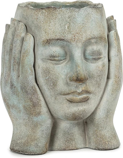 Abbott Collection Head in Hands Planter-9" H