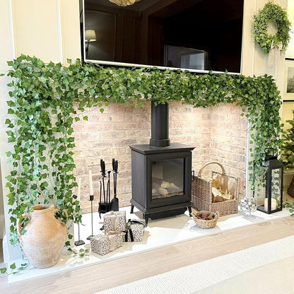 CQURE 36 Pack 252Ft Artificial Ivy Garland, Fake Vines Leaf Garland Green Leaves Fake Plants Hanging Vines Plant Greenery Garland for Bedroom Wedding Party Garden Wall Room Decor