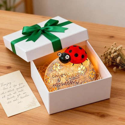 TERESA'S COLLECTIONS Garden Decor, Cute Ladybug Garden Decor with Solar Light, Waterproof Resin Garden Statue, Ladybug Gifts, Garden Gifts for Women Mom, Indoor/Outdoor, 5.1"
