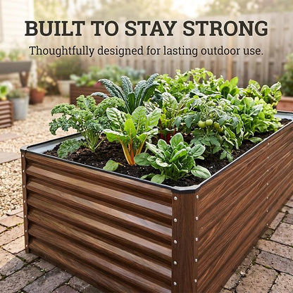 SnugNiture Galvanized Raised Garden Bed 8x4x2FT Outdoor Large Metal Planter Box Steel Kit for Planting Vegetables, Flowers
