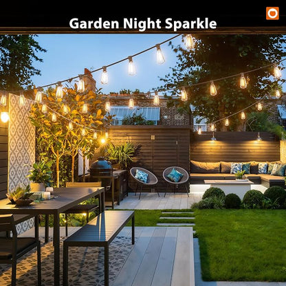addlon 198FT Outdoor String Lights for Outside Waterproof Patio Lights with Plastic ST38 LED Edison Bulbs Outdoor Lighting Extra Long for Backyard Bistro Porch Garden Pergola Party Decor