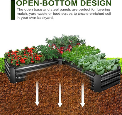 Raised Bed Garden Bed Kit, 5x5x1ft Galvanized Planter Tall Raised Garden Boxes Outdoor, Large Metal Raised Garden Beds for Vegetables, Flowers, Herbs