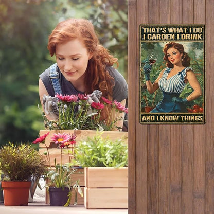 Gardening Vintage Tin Sign That's What I Do I Garden Metal Tin Sign for Home Garden Greenhouse Living Room Bedroom Outdoor Decor 12 * 8inch